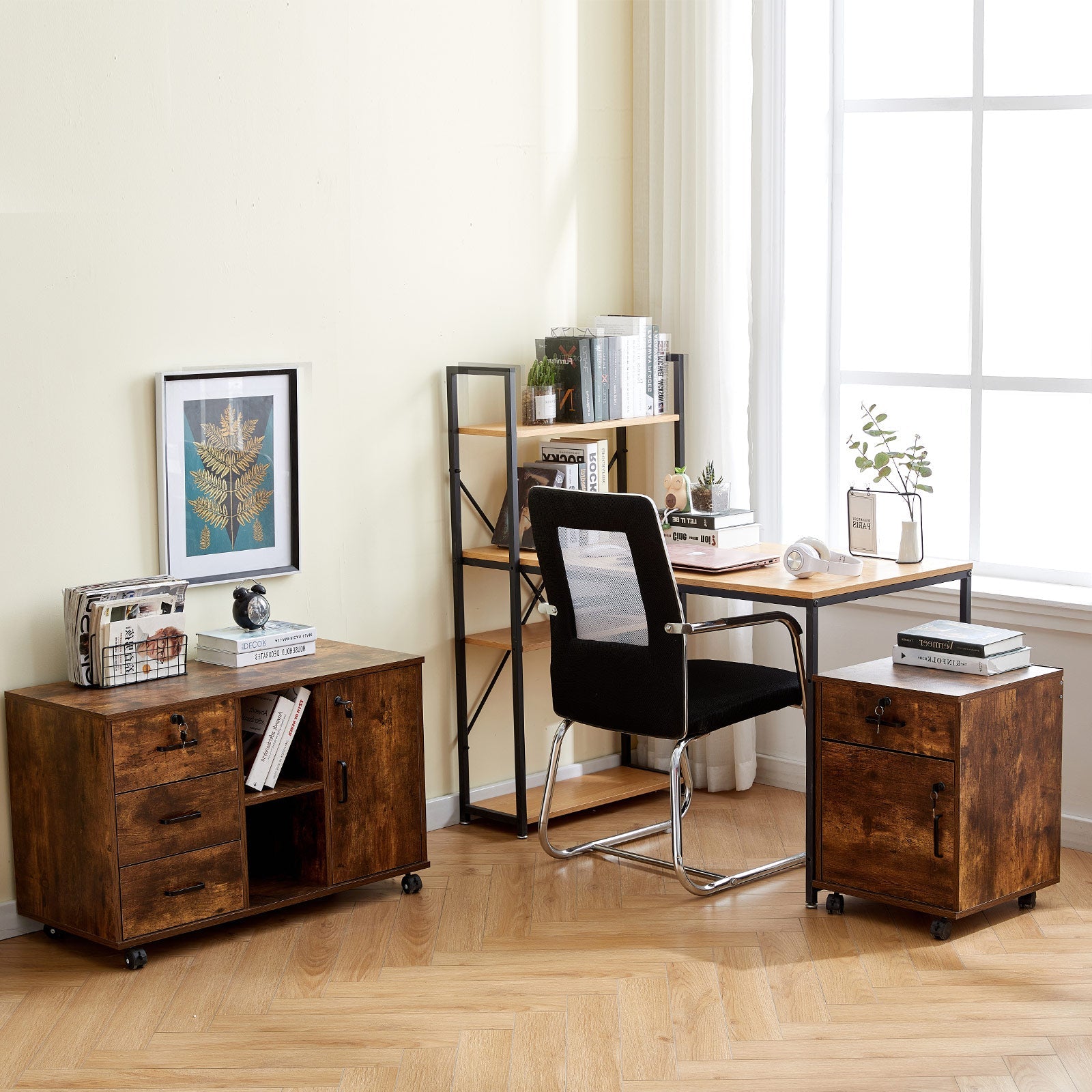 Edene Mobile Filing Cabinet [1-Drawer 1-Door]
