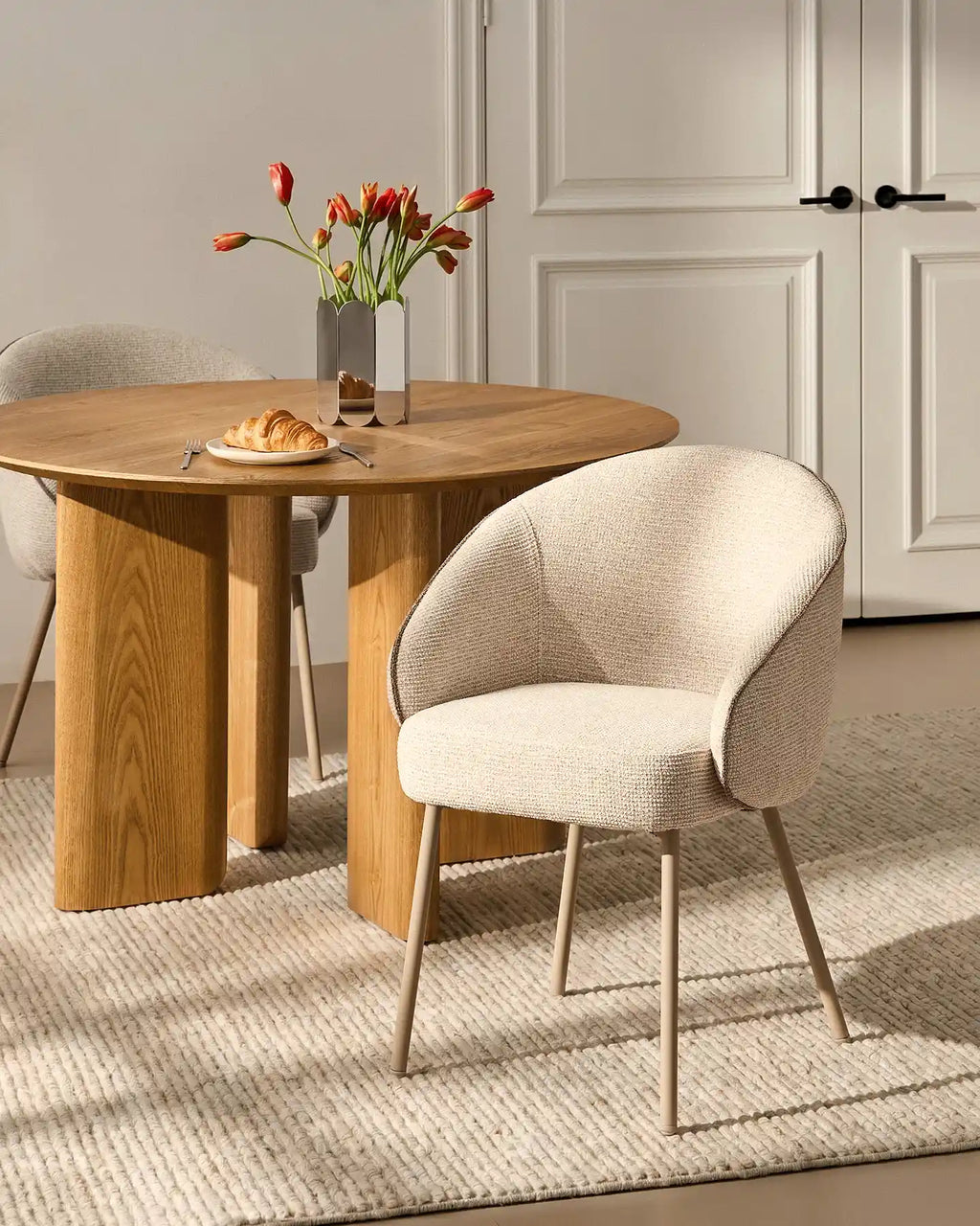 Elowen Cream & Brown Dining Chair