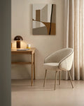 Elowen Cream & Brown Dining Chair
