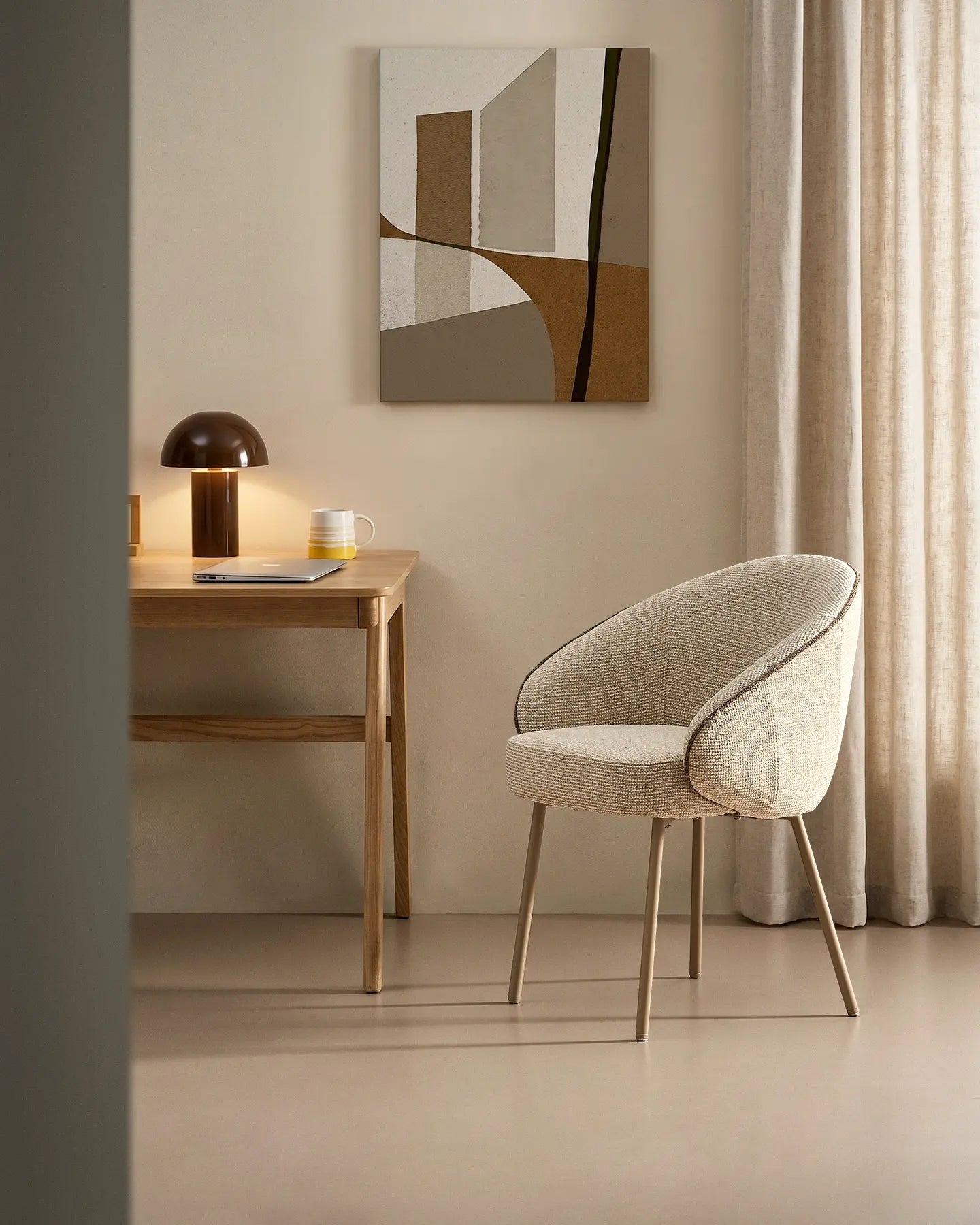 Elowen Cream & Brown Dining Chair