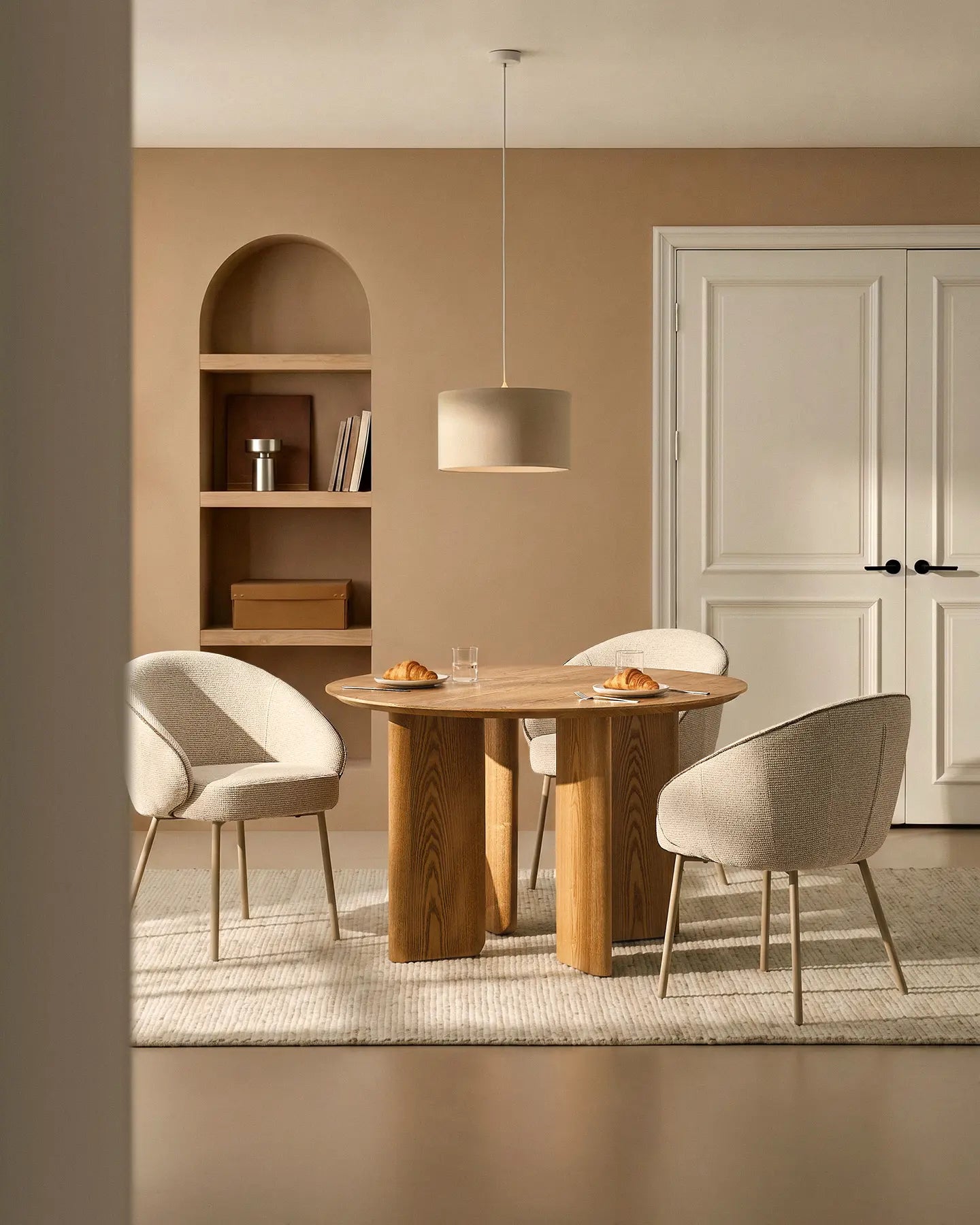 Elowen Cream & Brown Dining Chair