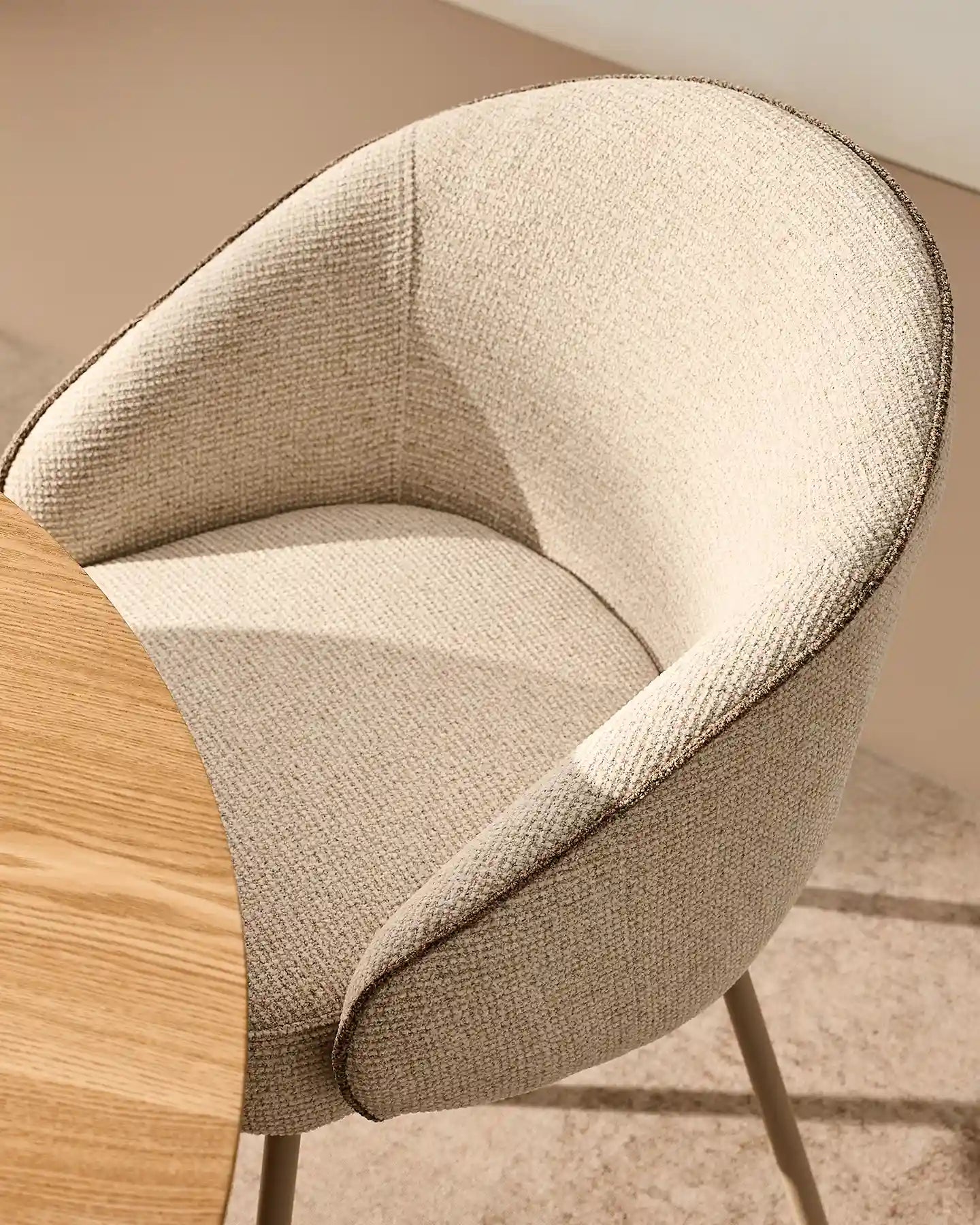Elowen Cream & Brown Dining Chair