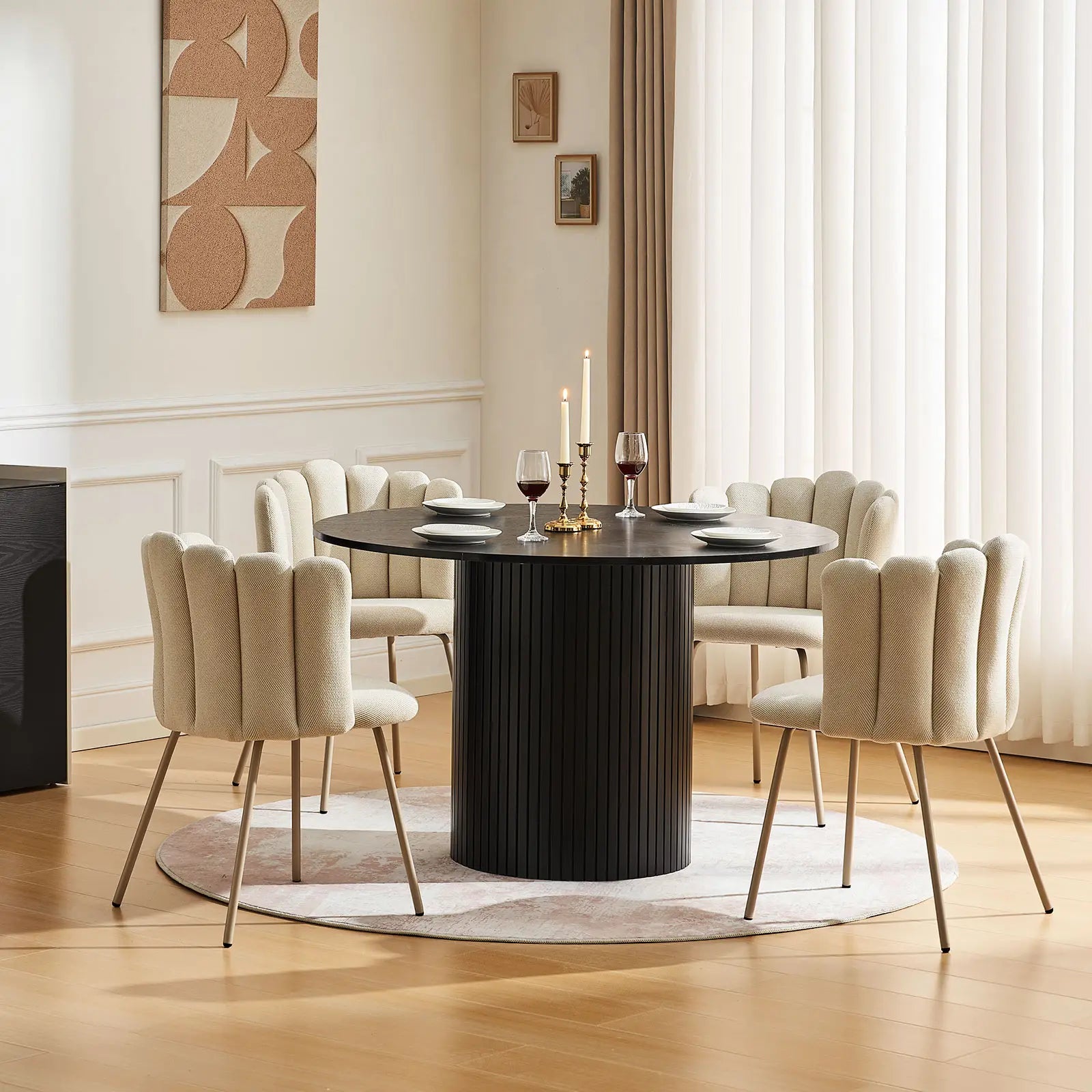 Fleur Cream Fabric Side Chair-4