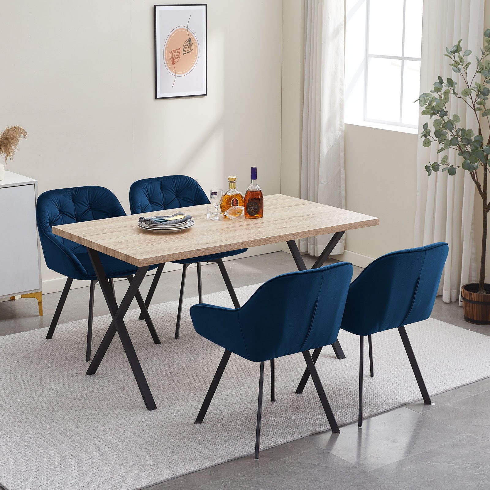 Garvies Velvet Swivel Dining Chairs