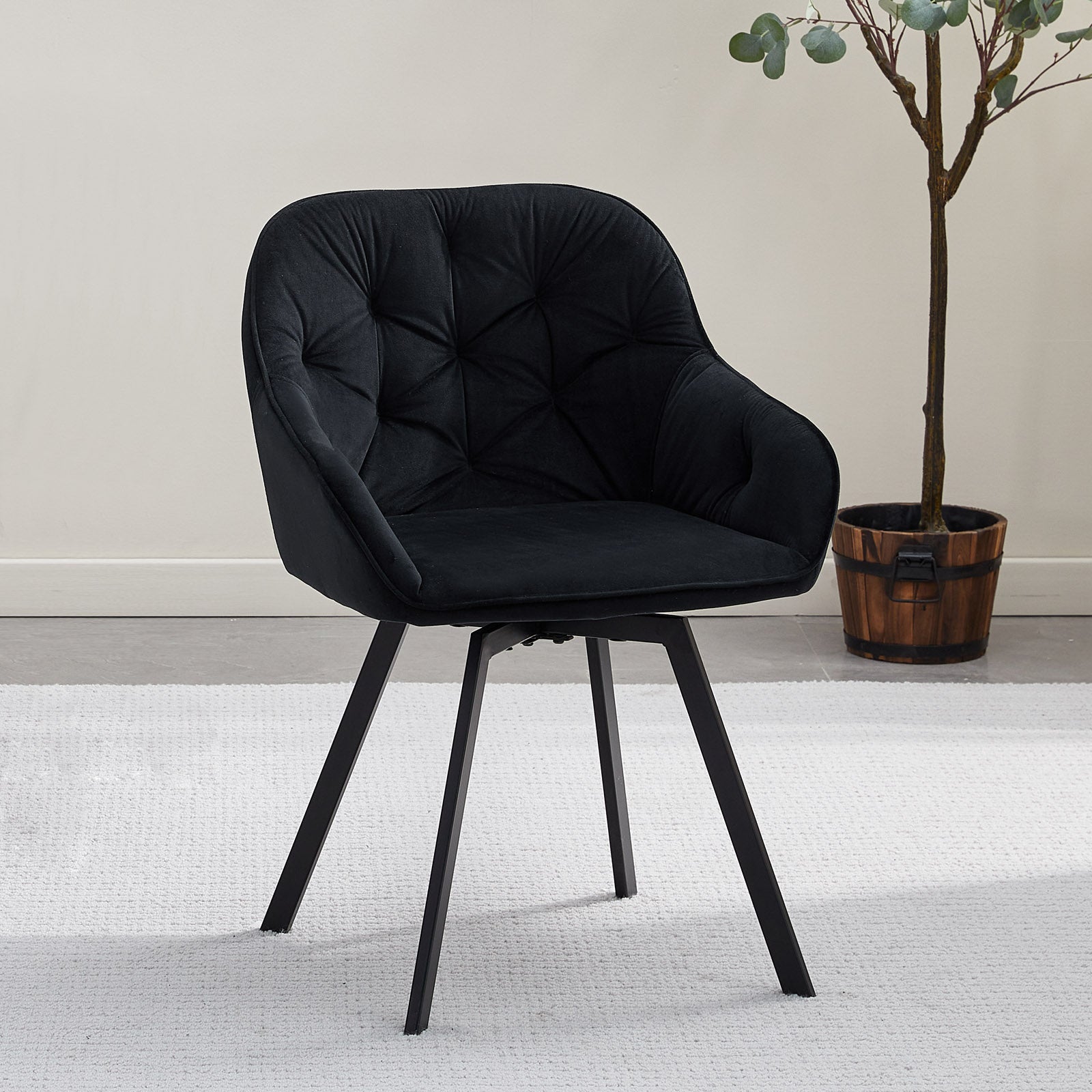 Garvies Velvet Swivel Dining Chairs