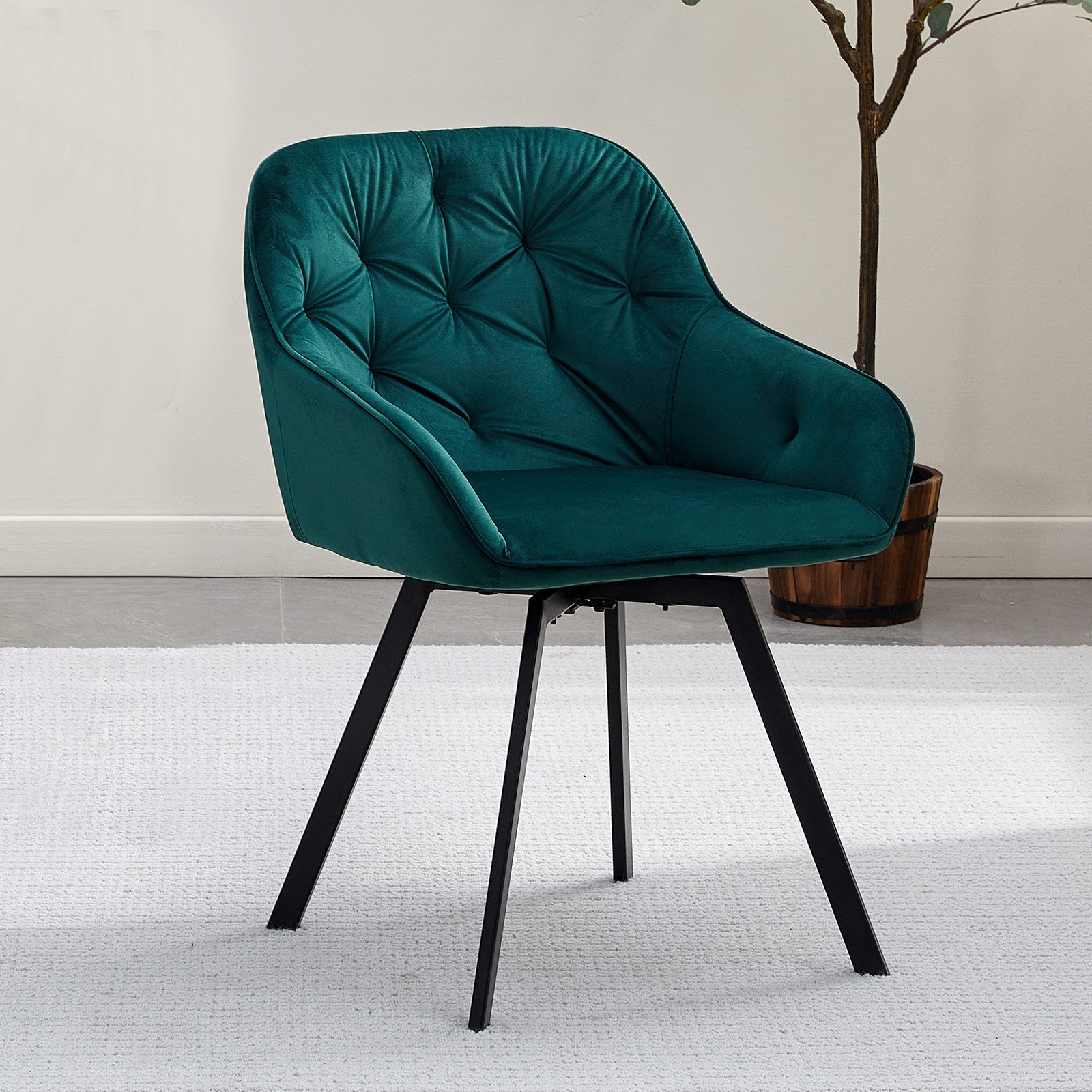 Garvies Velvet Swivel Dining Chairs