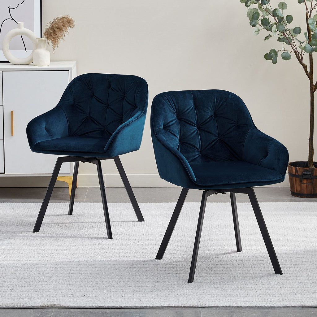 Garvies Velvet Swivel Dining Chairs