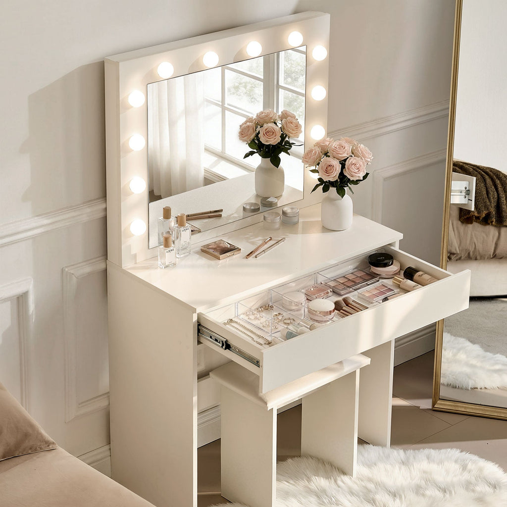 Hollywood 1-Drawer Dressing Table Set