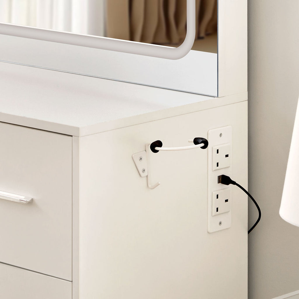 Luna Dressing Table Set [with Hairdryer Holder]