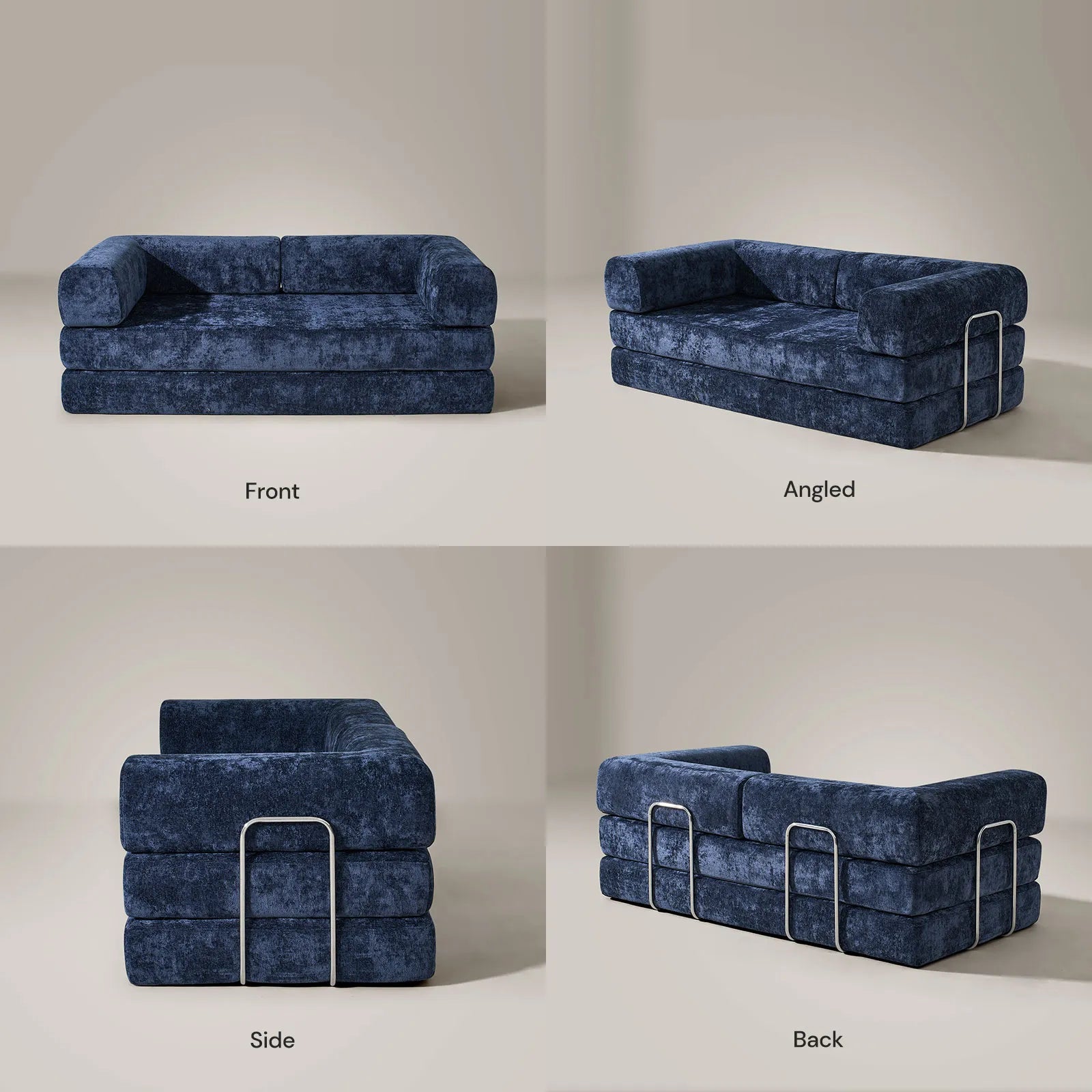 Hugo Navy Blue Convertible Sofa Bed