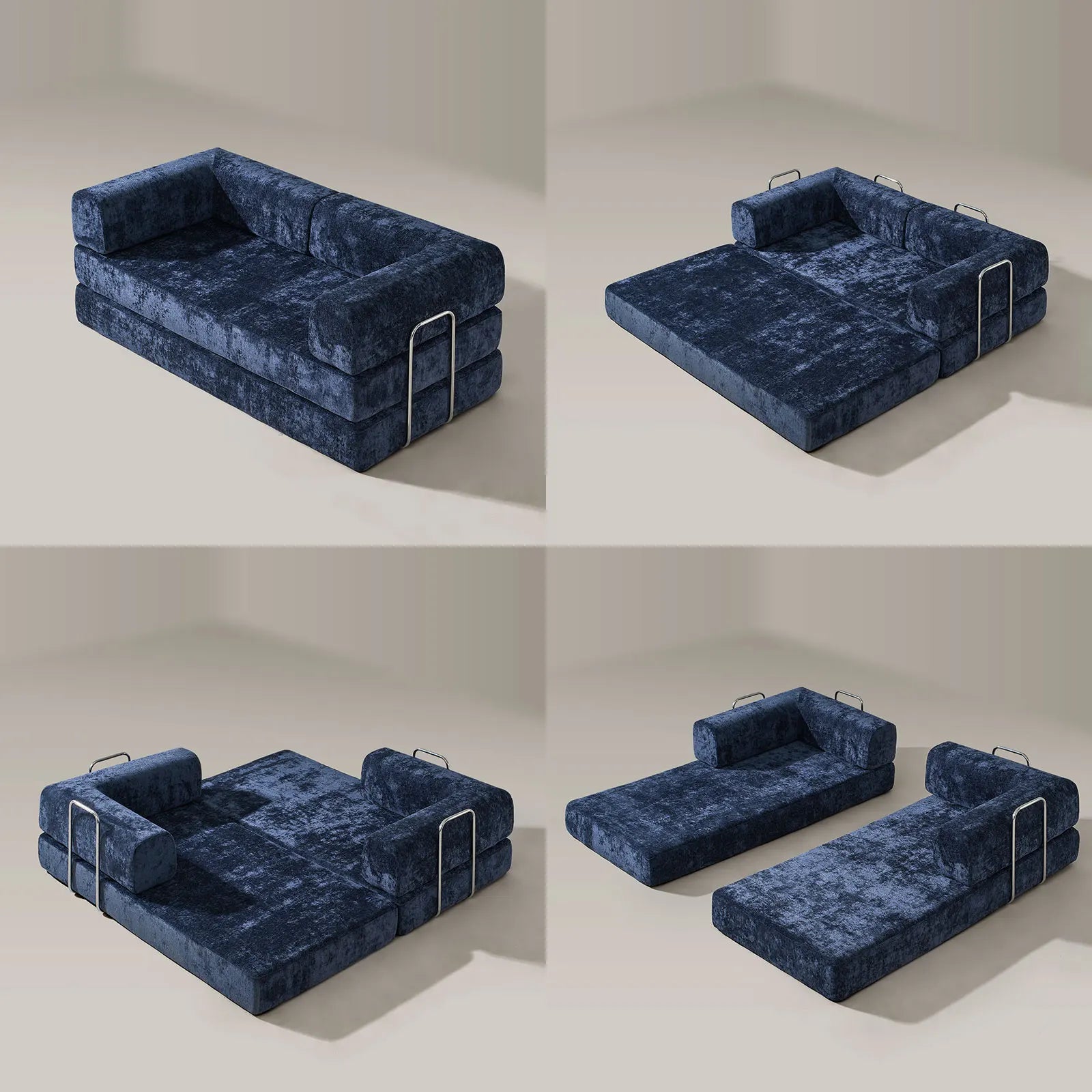 Hugo Navy Blue Convertible Sofa Bed