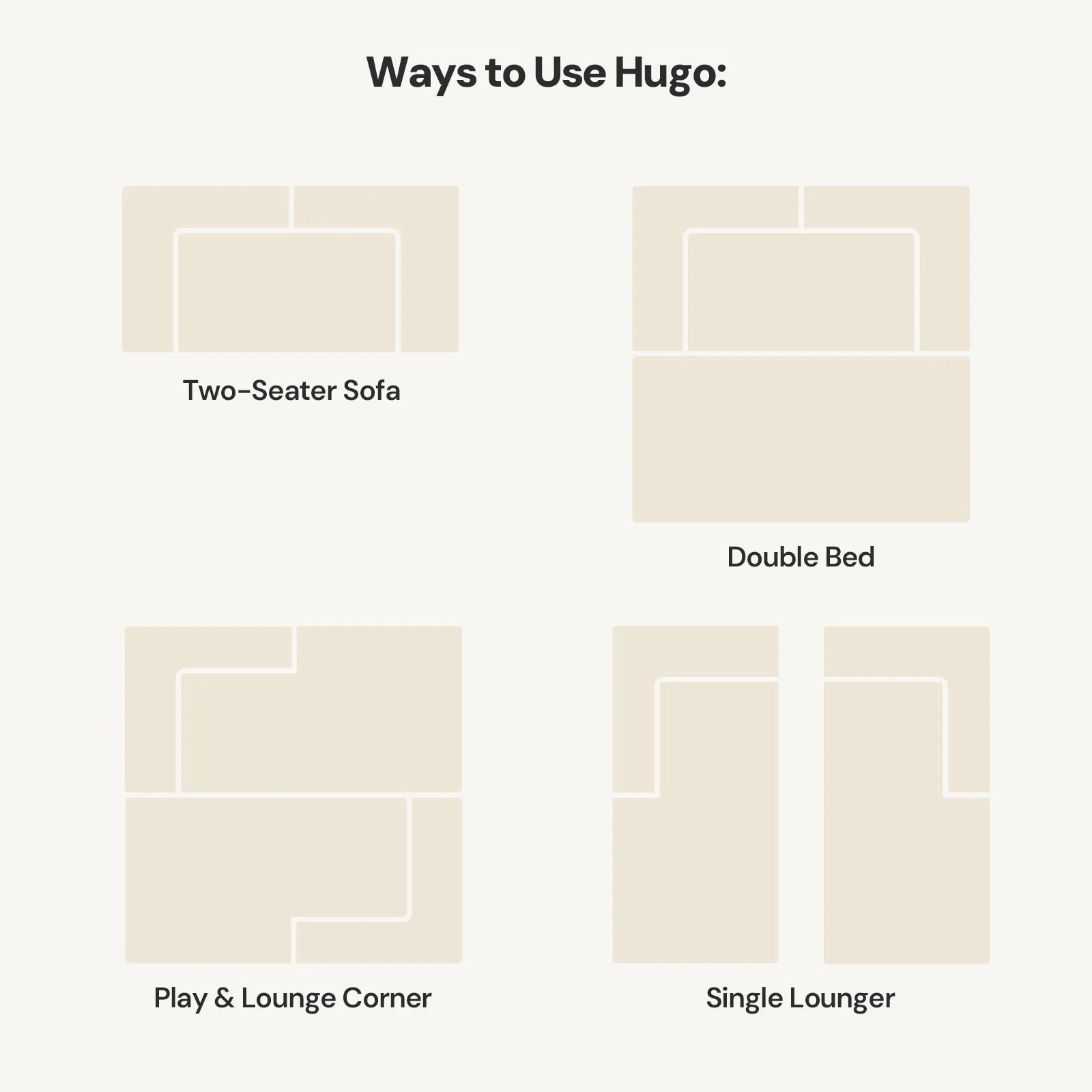 Hugo Cream Convertible Sofa Bed