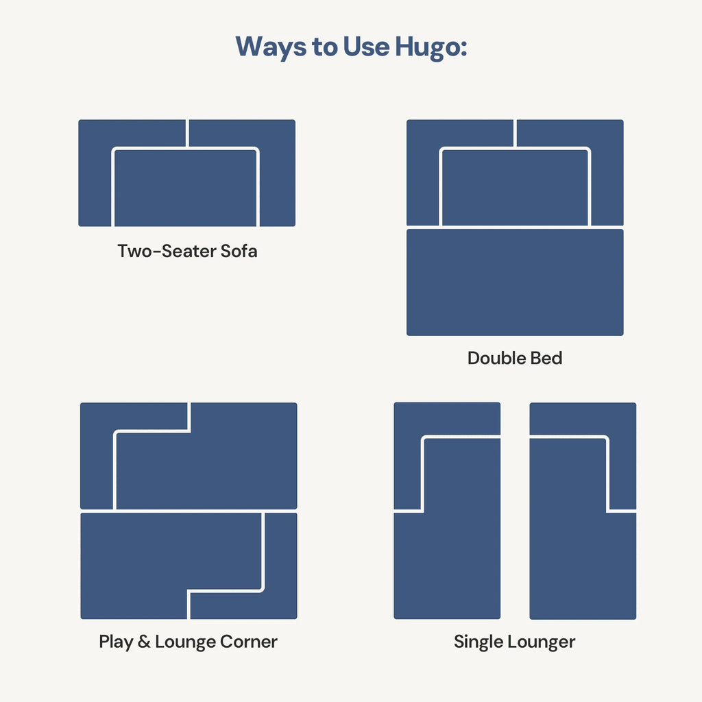 Hugo Navy Blue Convertible Sofa Bed