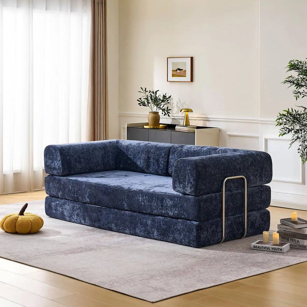 Hugo Navy Blue Convertible Sofa Bed
