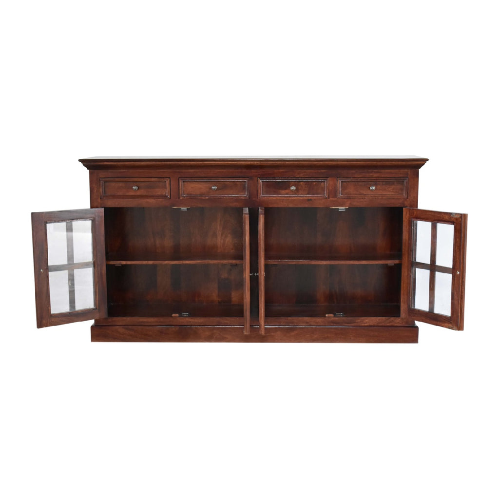 bulk Large Cherry Sideboard with 4 Glazed Doors for resale