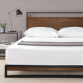 King size Metal Wood Platform Bed Frame with Headboard-0