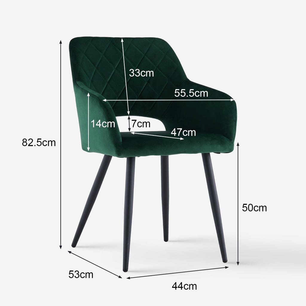 Kieran Velvet Dining Chairs [Set of 2]-3