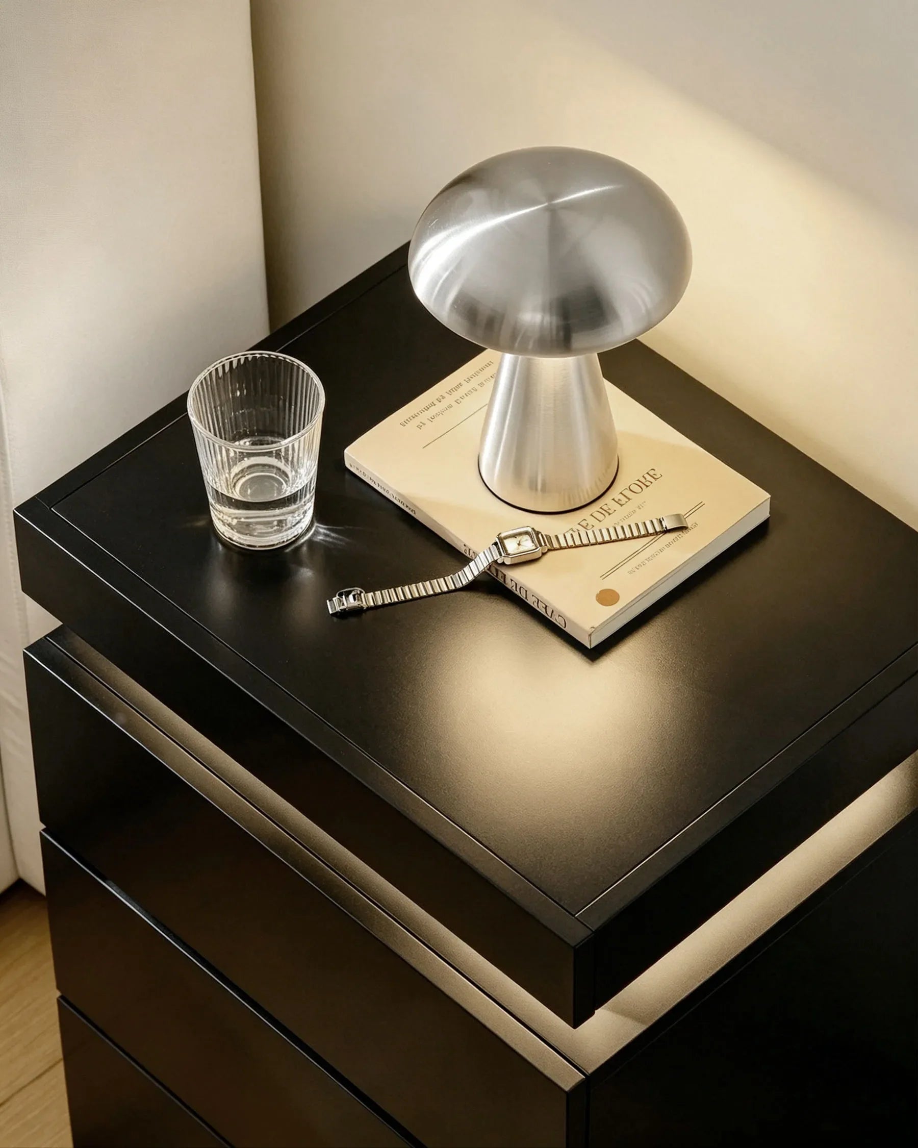 Kumar LED Light Bedside Table [3 Drawers]