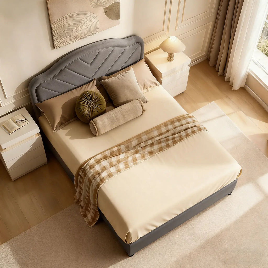 Luniva Grey LED Double Bed Frame