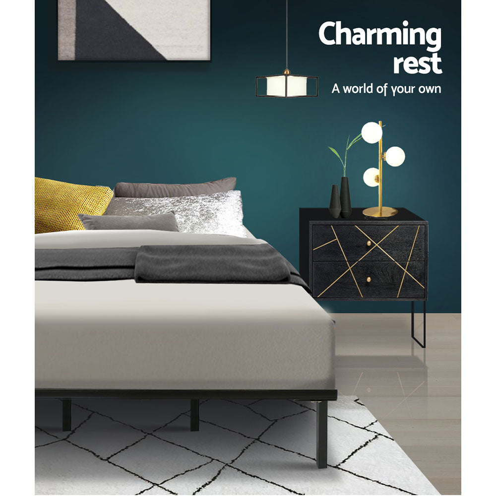 NNEDSZ Artiss Bed Frame Queen Size Metal Bed Frame TED