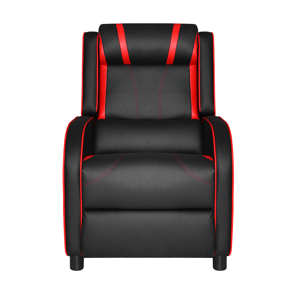 NNEDSZ Recliner Chair Gaming Racing Armchair Lounge Sofa Chairs Leather Black-2