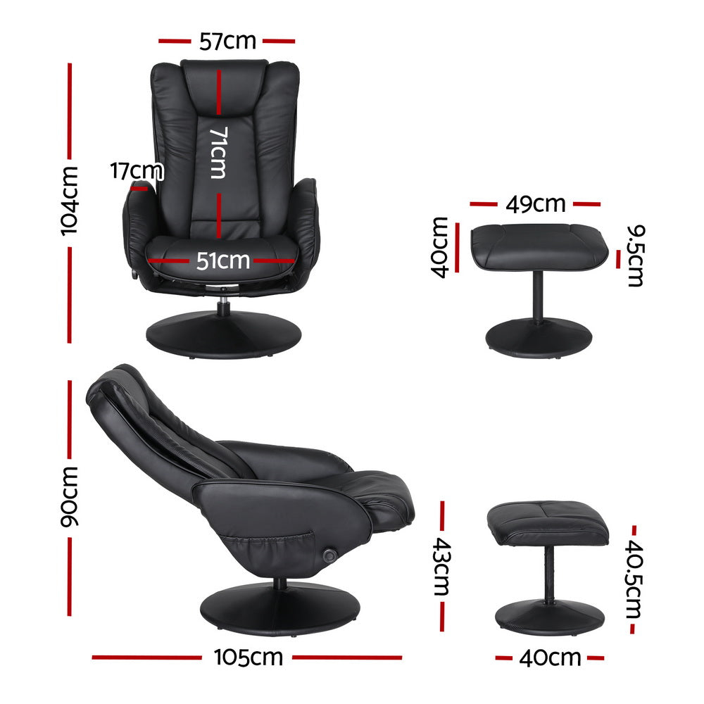 NNEDSZ Recliner Chair Electric Heated Massage Chairs Faux Leather Cobble