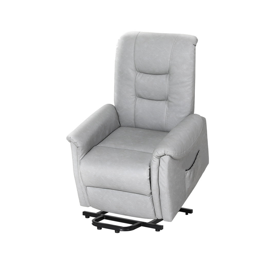 NNEDSZ Recliner Chair Lift Assist Chair Leather Grey