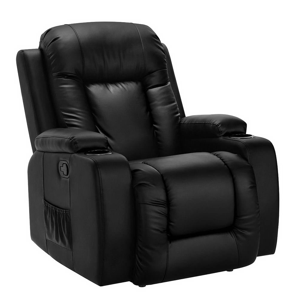 NNEDSZ Electric Massage Chair Recliner Luxury Lounge Sofa Armchair Heat Leather-0