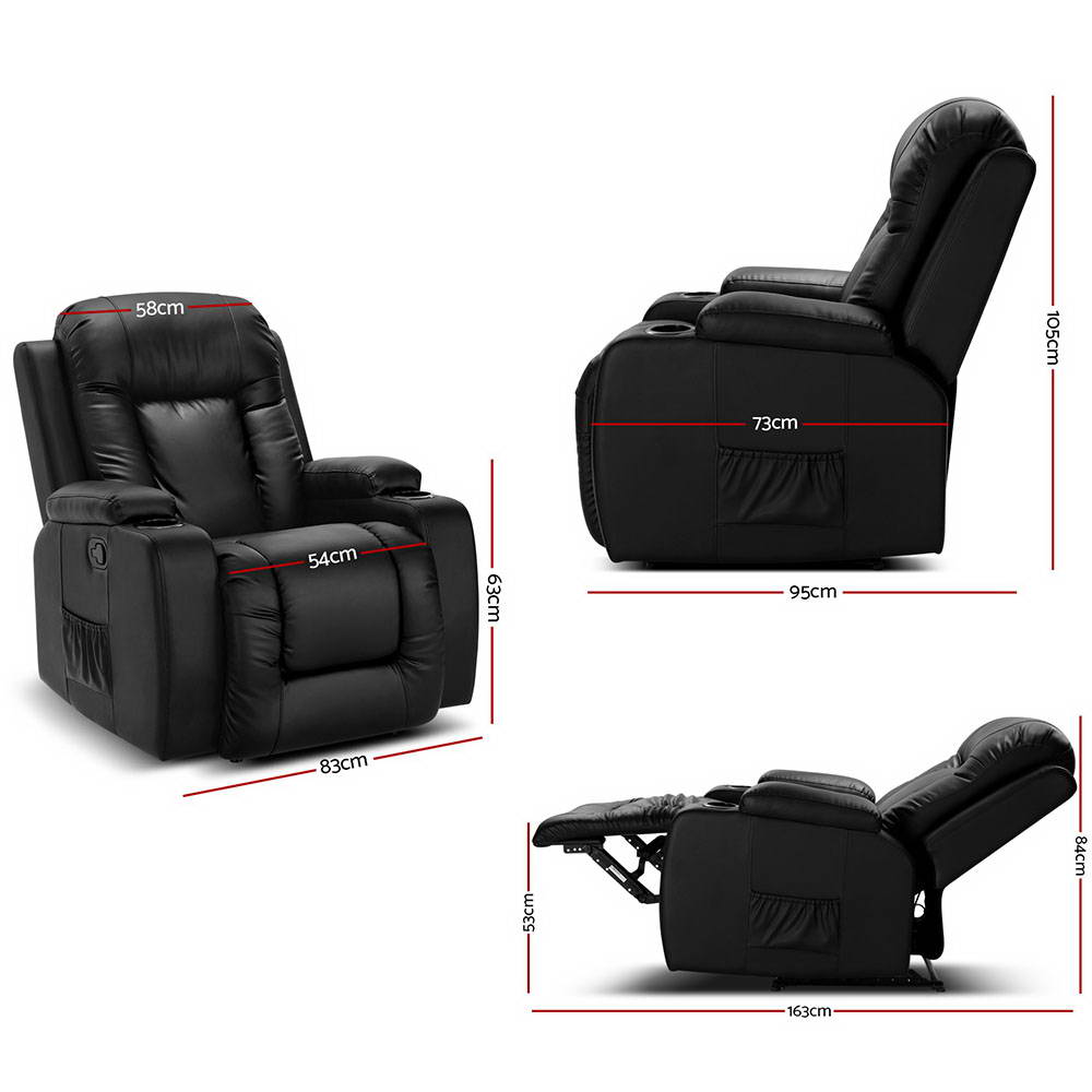 NNEDSZ Electric Massage Chair Recliner Luxury Lounge Sofa Armchair Heat Leather-1