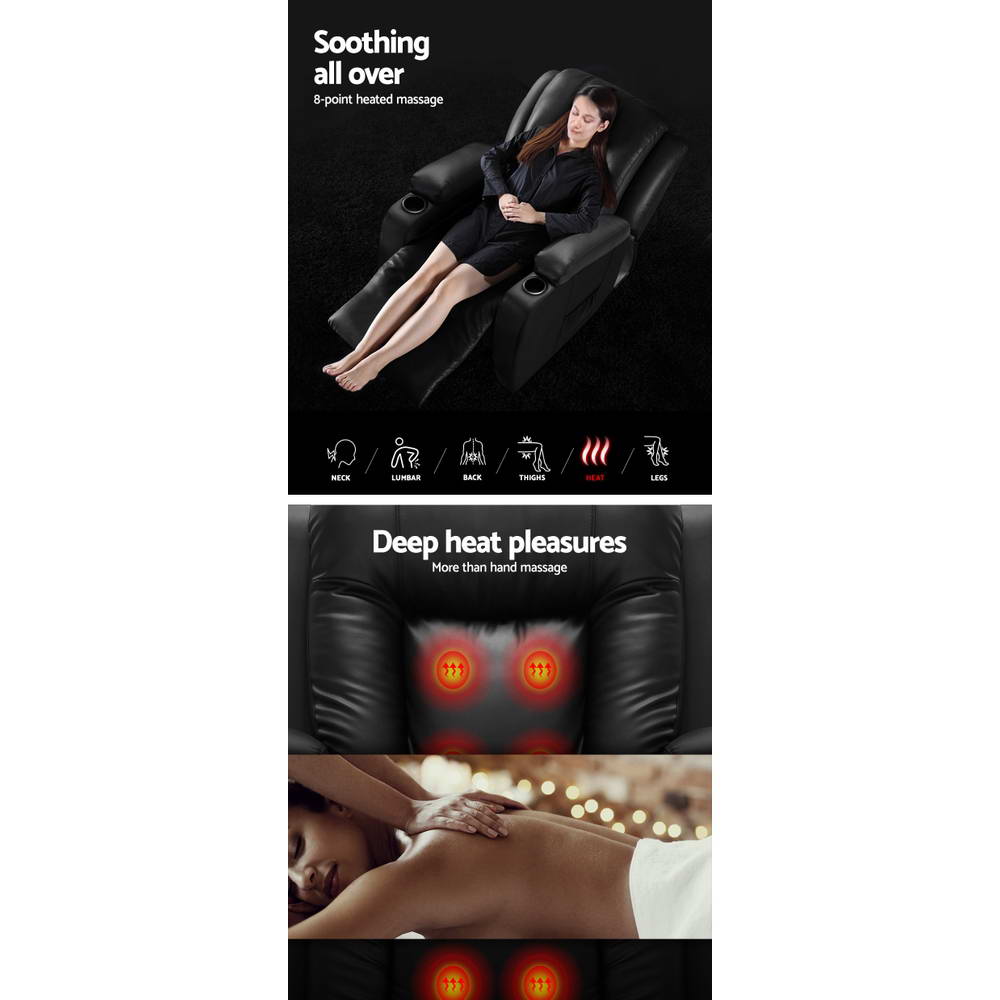 NNEDSZ Electric Massage Chair Recliner Luxury Lounge Sofa Armchair Heat Leather-2