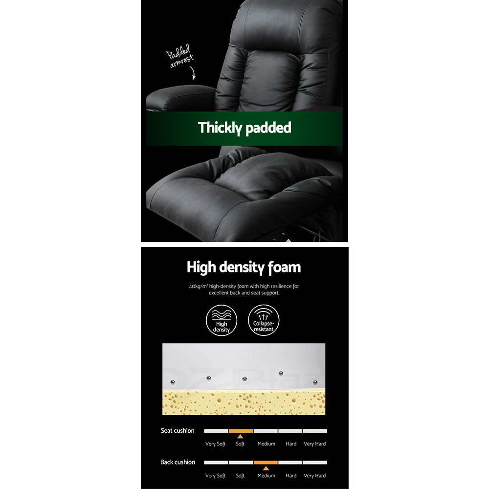 NNEDSZ Electric Massage Chair Recliner Luxury Lounge Sofa Armchair Heat Leather-4