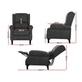 NNEDSZ Recliner Chair Adjustable Sofa Lounge Soft Suede Armchair Couch Charcoal