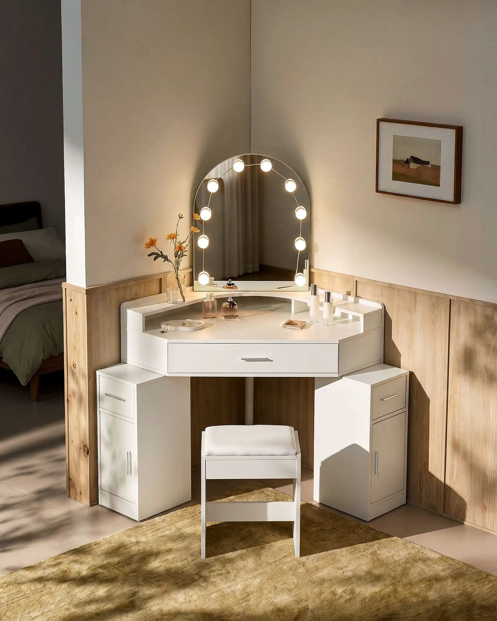 Rova Corner Dressing Table Set