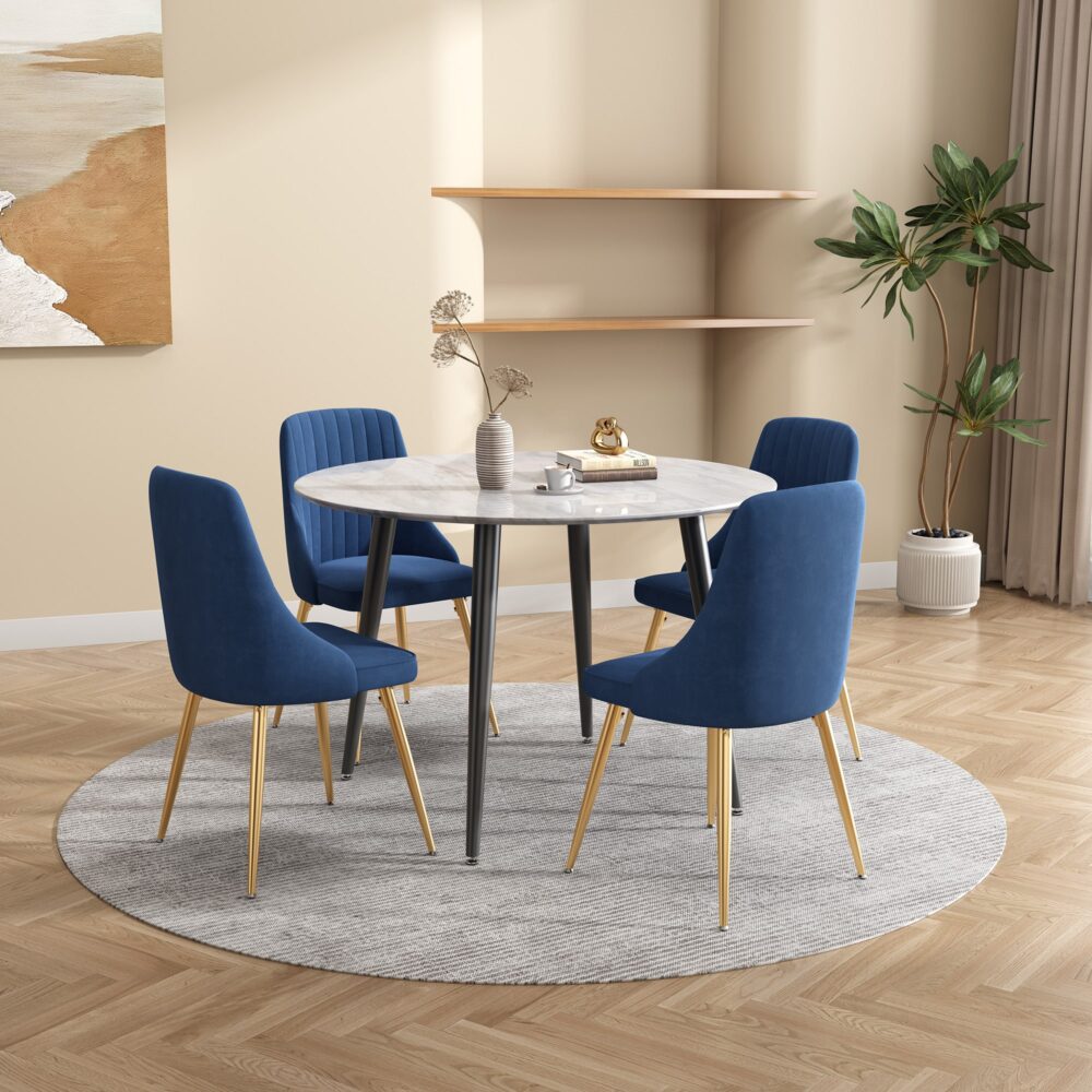 NNEDSZ Round MDF Marbling Dining Table-3
