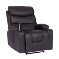 8-Point Electric Massage Recliner Chair - PU Leather Electric Lounge Sofa Armchair HARLOW BROWN-0