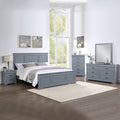 NNEDSZ 5 Pieces Bedroom Suite in Solid Wood & MDF Queen Size Grey Colour Bed, Bedside Table, Dresser & Tallboy-0