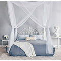 White 4-Post Bed Netting Mosquito Net for Canopy Beds - Fits size Full Queen and King-0