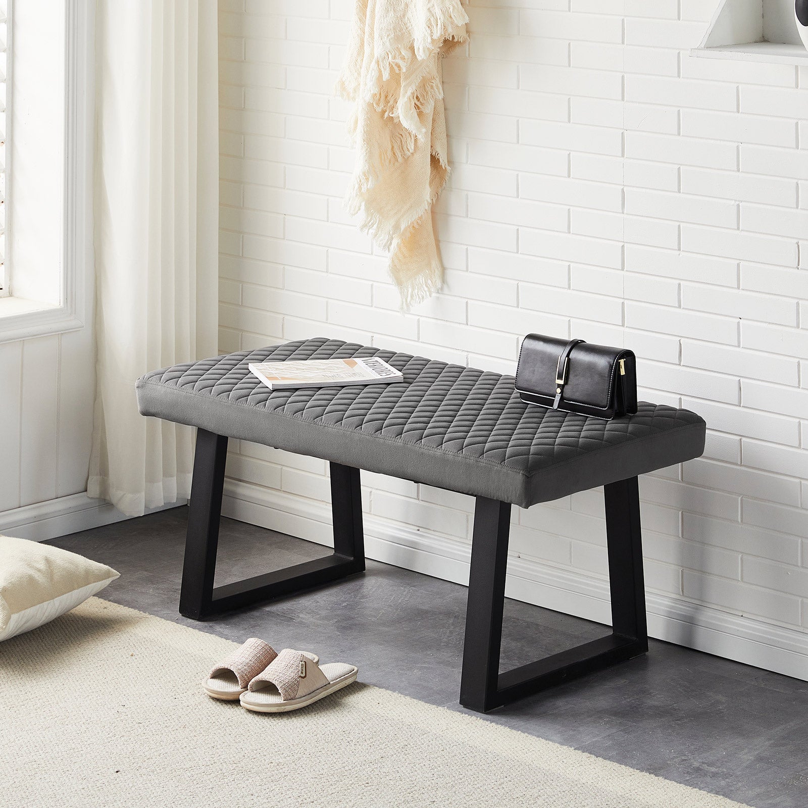 Wren Velvet Dining Bench End-of-Bed Bench