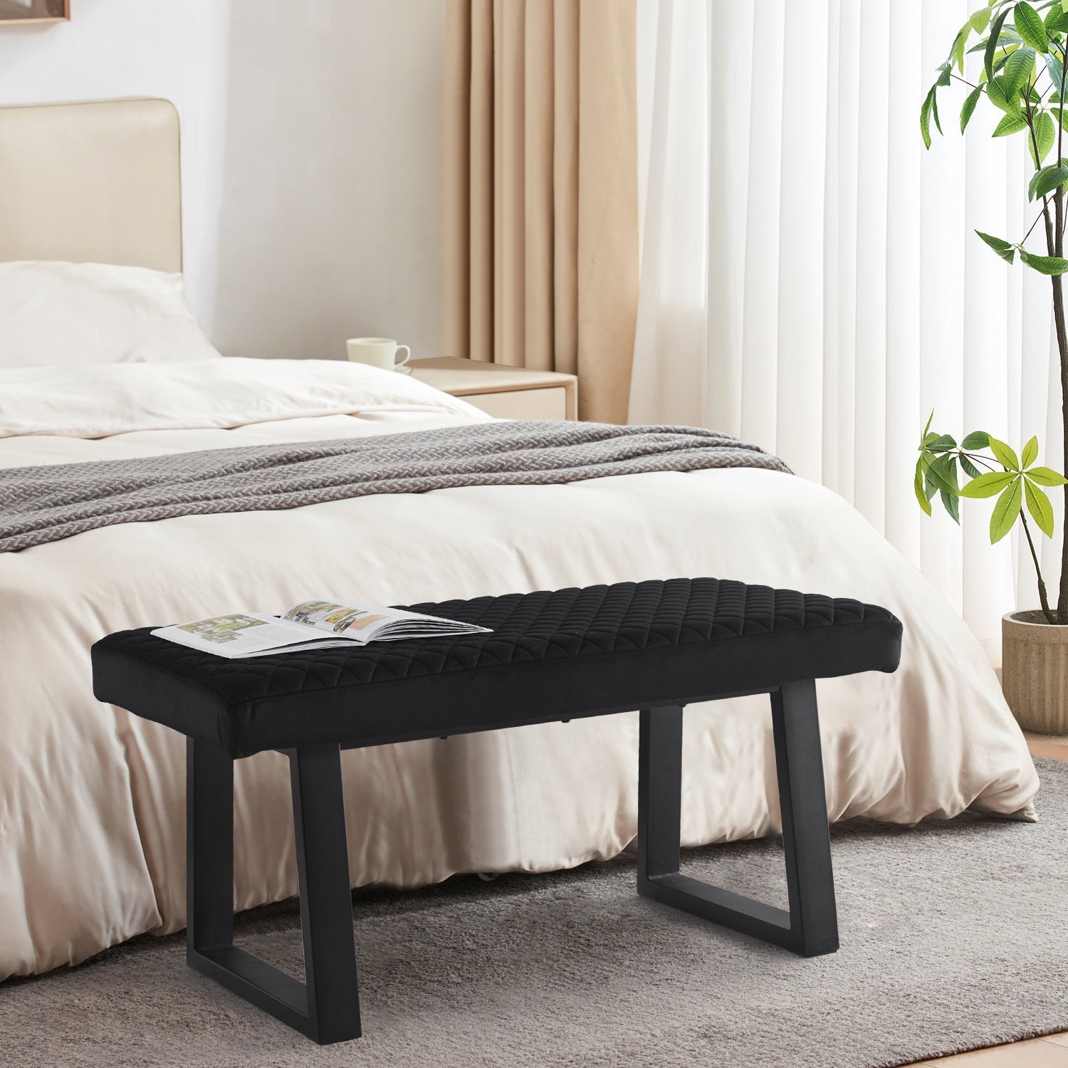 Wren Velvet Dining Bench End-of-Bed Bench