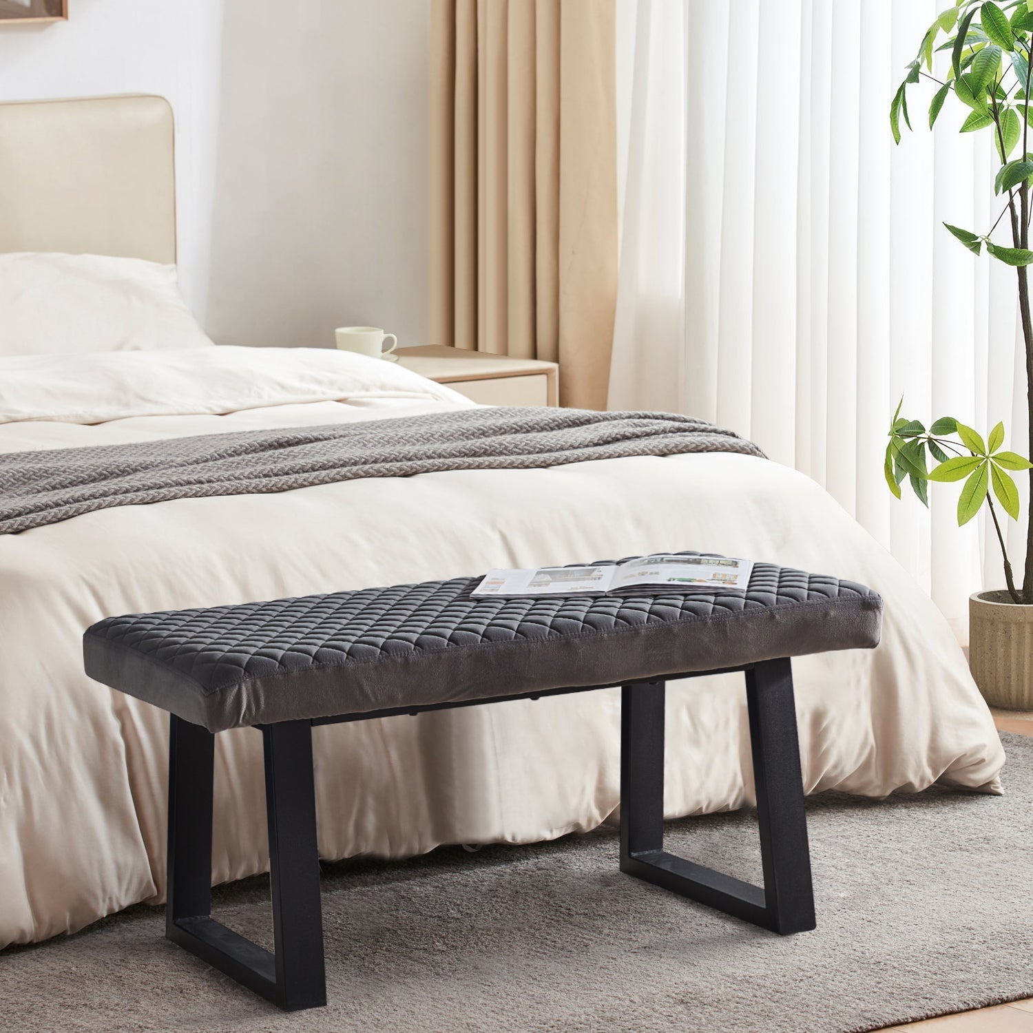 Wren Velvet Dining Bench End-of-Bed Bench