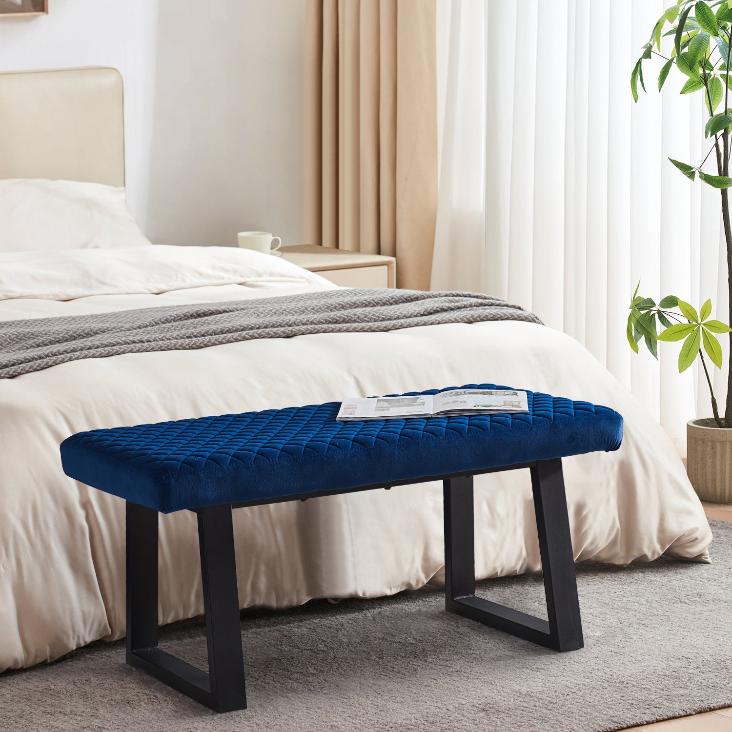 Wren Velvet Dining Bench End-of-Bed Bench