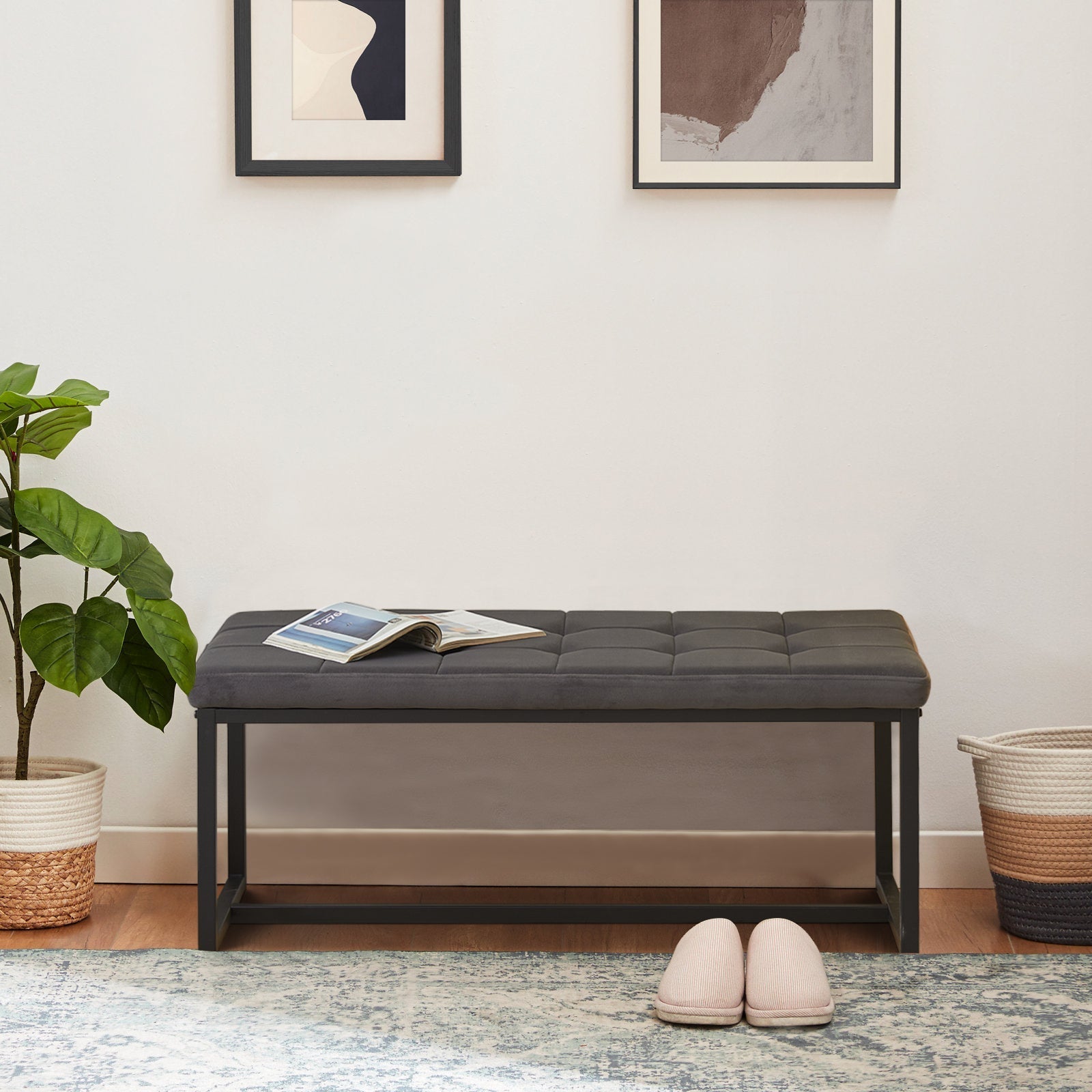 Wyn Velvet Dining Bench End-of-Bed Bench-1