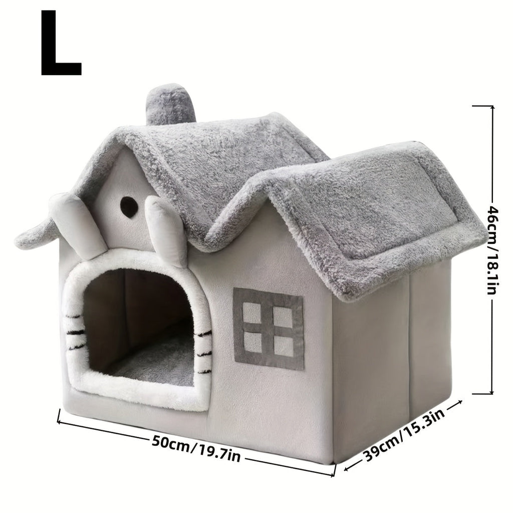 Classic Soft Cat House Bed for Small Pets-4