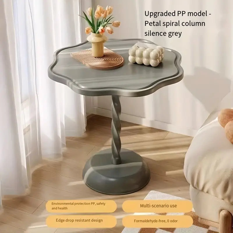 Elegant Light Luxury Sofa Side Table - Silent Grey-2