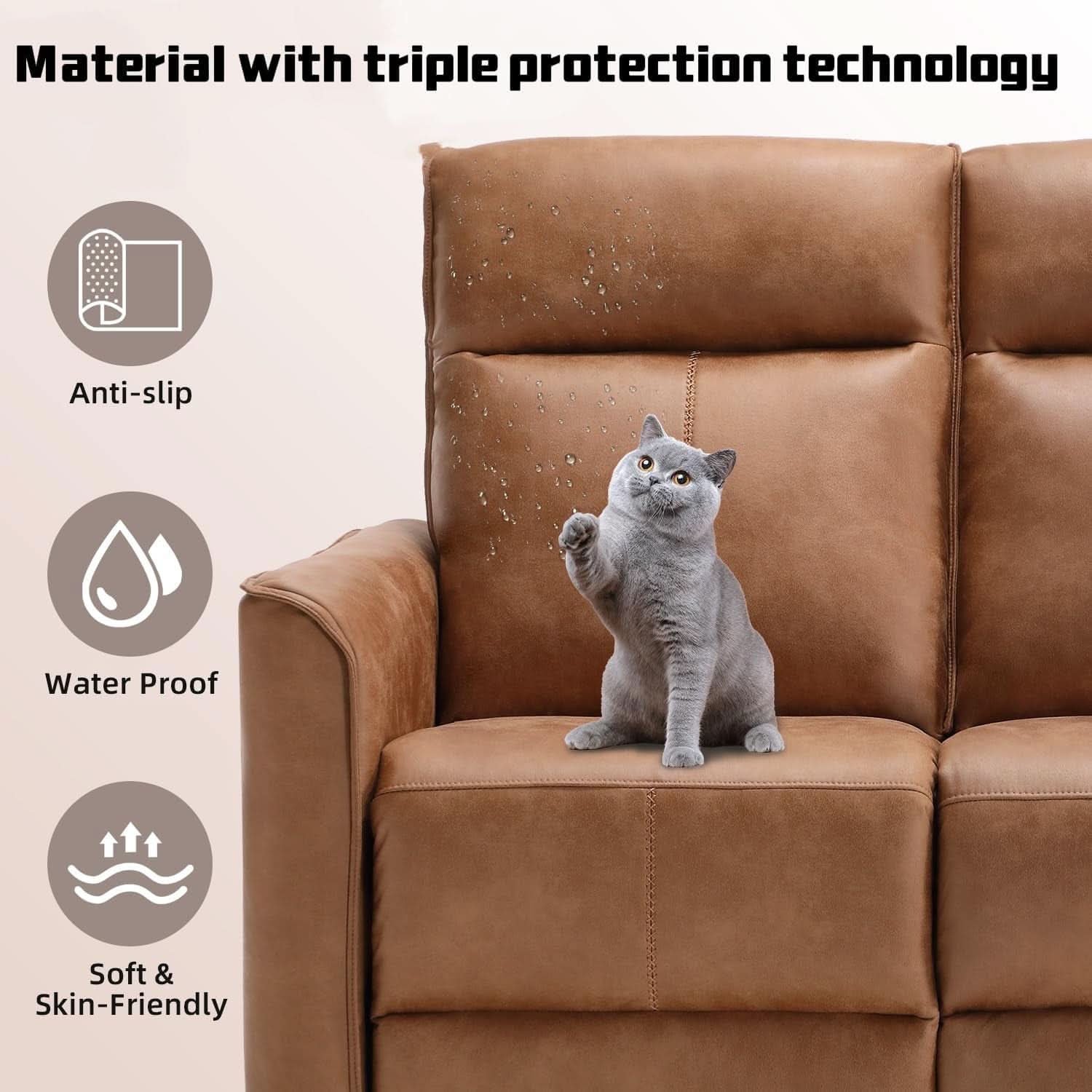 Brown Recliner Loveseat Set With Independent Recliners-3
