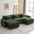 120 Inches Emerald Chenille Modular Sectional Sofa-0