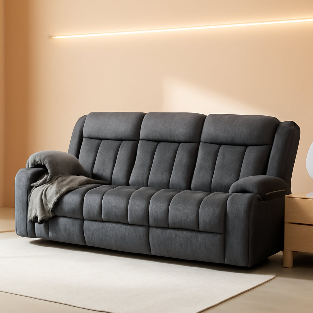 Premium Fabric Recliner Chair Featuring Cup Holders