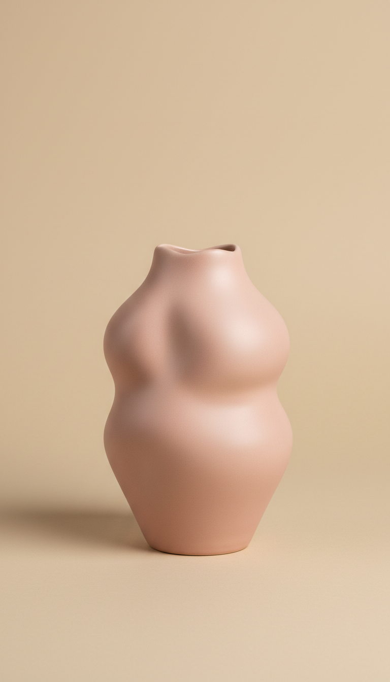 Sculptural Ceramic Vase Blush Rose