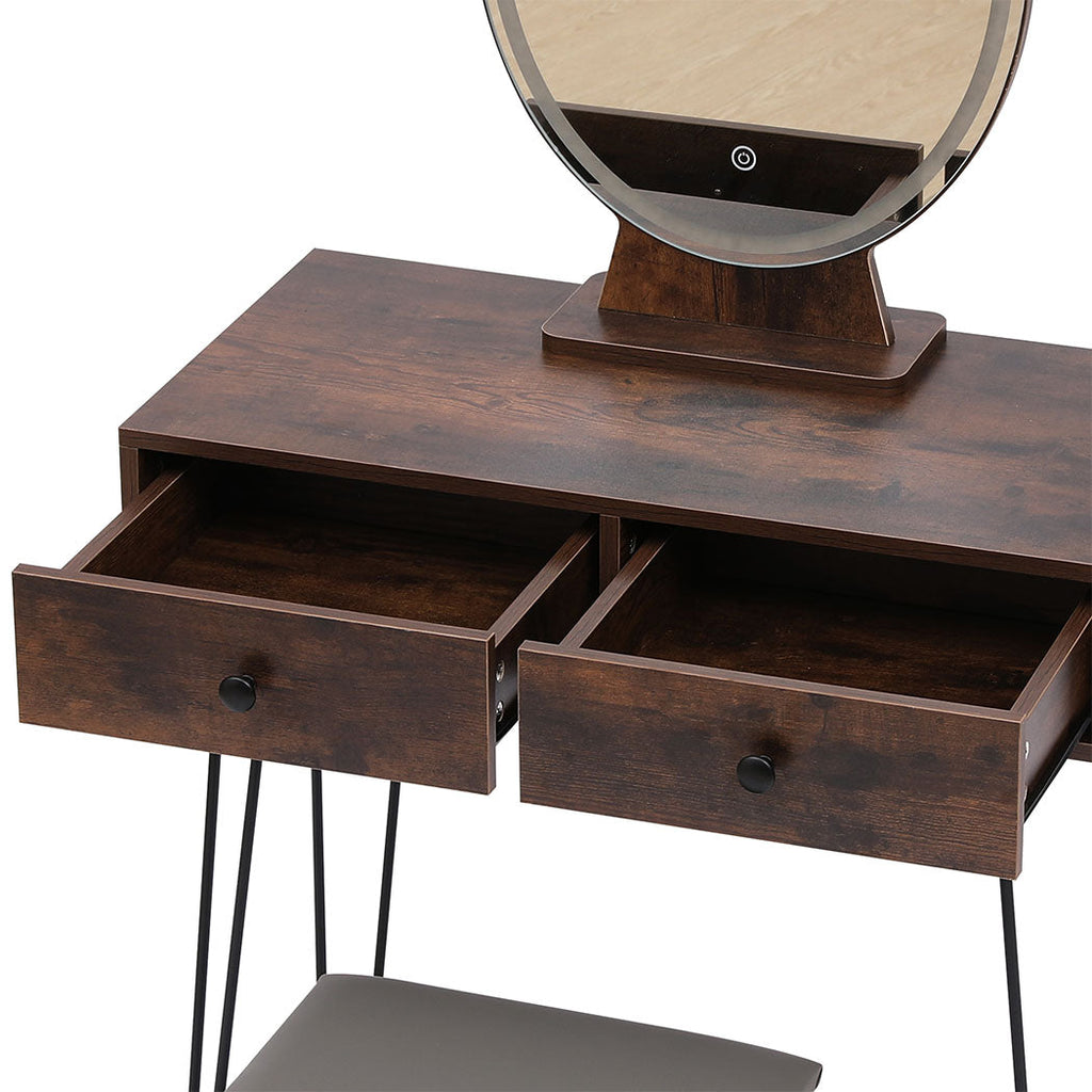 Levede Dressing Table LED Light Strip Brown