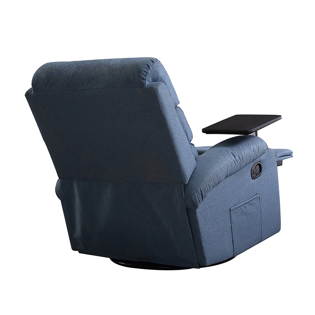 NNEIDS Levede Massage Chair Recliner Chairs Blue